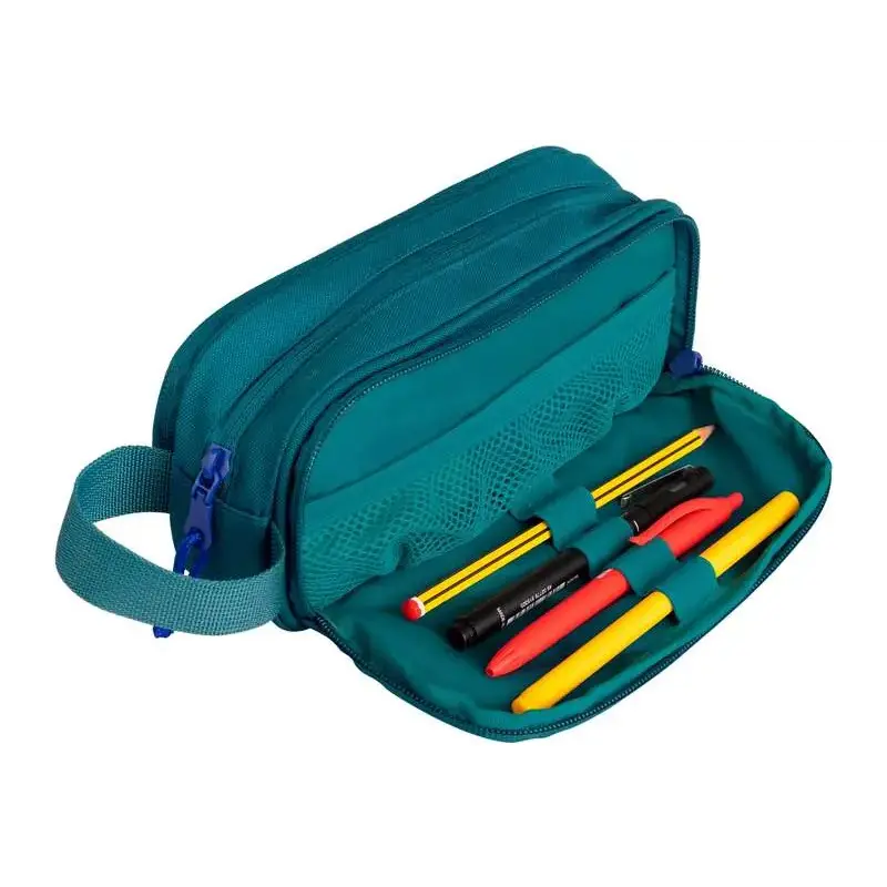 Oxford B-Smart Estuche Portatodo - 3 Compartimentos - Asa Lateral - Fabricado en Material Reciclado - Color Aqua | Ahorro Imprim