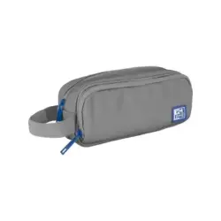 Oxford B-Smart Estuche Portatodo - 3 Compartimentos - Asa Lateral - Fabricado en Material Reciclado - Color Gris | Ahorro Imprim