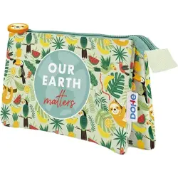 Dohe WWF Tropic Portatodo Triple - Cierre Doble con Cremallera y Tirador de Goma | Ahorro Imprimiendo