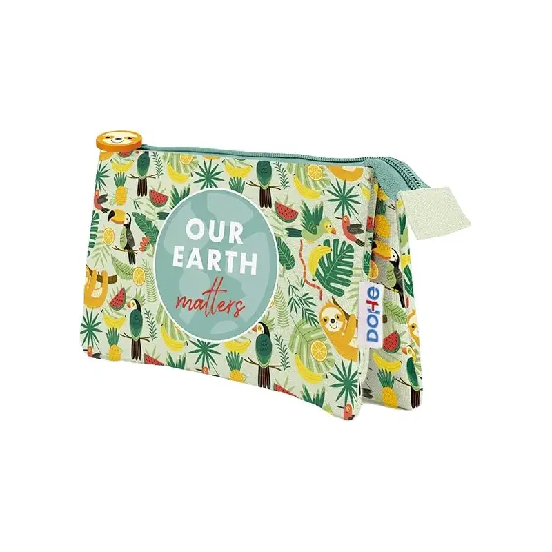 Dohe WWF Tropic Portatodo Triple - Cierre Doble con Cremallera y Tirador de Goma | Ahorro Imprimiendo