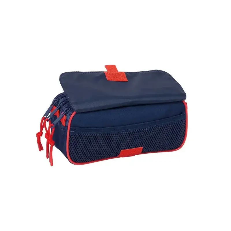 Safta Spider-Man Portatodo - 3 Compartimentos con Cremalleras - Bolsillo Frontal - Cinta Adaptable - 1.72L - 215x80x100mm - Colo