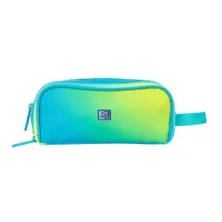 Oxford Gradient Estuche Portatodo - 3 Cremalleras - Asa Lateral - Fabricado en Material Reciclado - Color Electric Lime | Ahorro