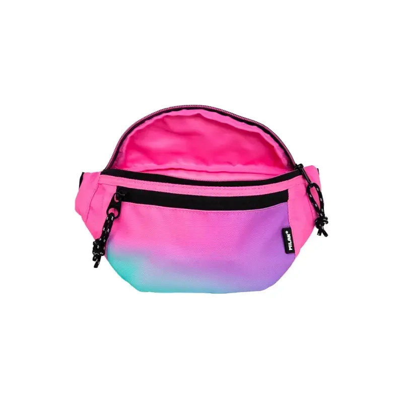 Milan Sunset Bolsa de Cintura - Ajustable - Cremallera con Tirador - 3 Bolsillos - Multicolor | Ahorro Imprimiendo