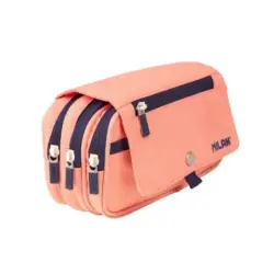 Milan Coleccion 430 Portatodo de Gran Capacidad - 3 Bolsillos con Cremallera y Un Pequeño Bolsillo Frontal - Color Rosa | Ahorro