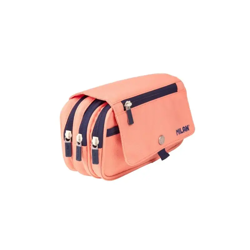 Milan Coleccion 430 Portatodo de Gran Capacidad - 3 Bolsillos con Cremallera y Un Pequeño Bolsillo Frontal - Color Rosa | Ahorro