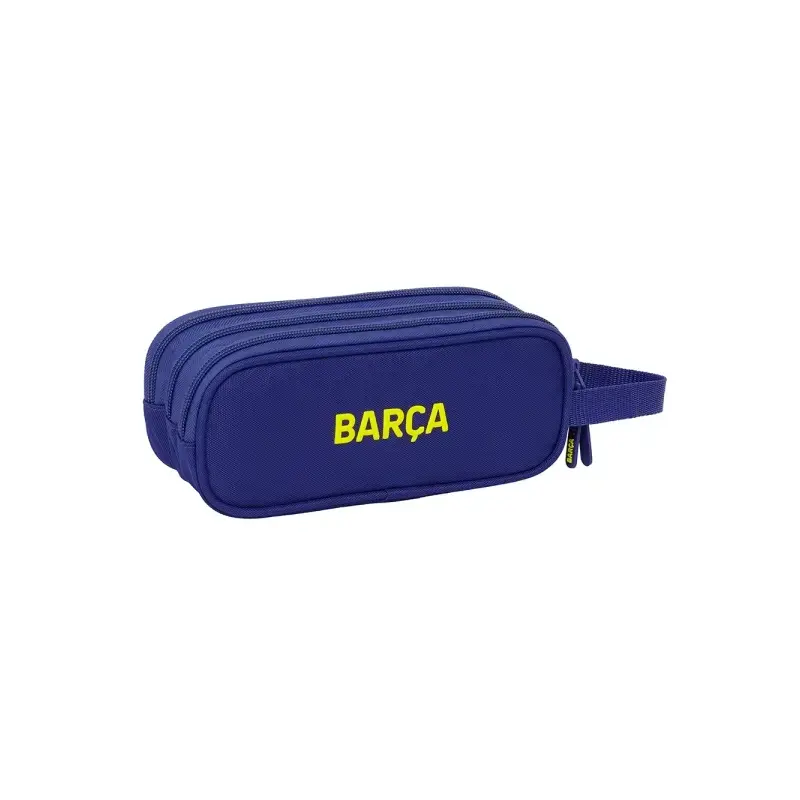 Safta F.C.Barcelona Estuche Portatodo de 1.25L - 3 Compartimentos - Asa de Mano - Cierre de Cremallera - 21x8.5x7cm - Color Rojo