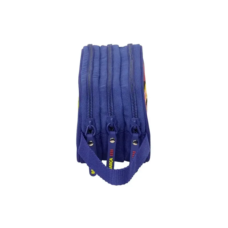 Safta F.C.Barcelona Estuche Portatodo de 1.25L - 3 Compartimentos - Asa de Mano - Cierre de Cremallera - 21x8.5x7cm - Color Rojo