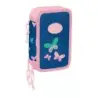 Safta Blackfit8 Mariposas Plumier de 3 Pisos - 37 Piezas - 1.3L - Goma - Lapiz - Boligrafos - Sacapuntas - Reglas - 16 Colores -