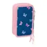 Safta Blackfit8 Mariposas Plumier de 3 Pisos - 37 Piezas - 1.3L - Goma - Lapiz - Boligrafos - Sacapuntas - Reglas - 16 Colores -