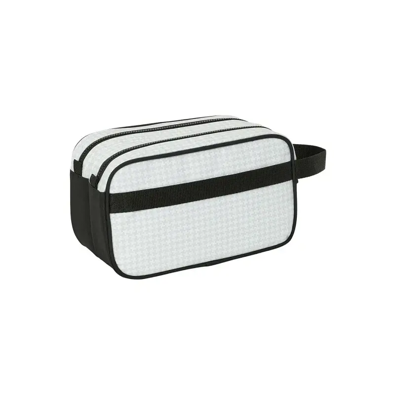 Safta Real Madrid 1ª Equipacion 24/25 Neceser - 2 Compartimentos - Asa de Mano - 26x15x12.5cm - Color Blanco/Negro | Ahorro Impr