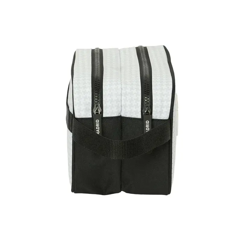 Safta Real Madrid 1ª Equipacion 24/25 Neceser - 2 Compartimentos - Asa de Mano - 26x15x12.5cm - Color Blanco/Negro | Ahorro Impr