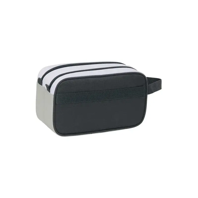 Safta Real Madrid Neceser de 5L Portatodo - 2 Compartimentos - Asa de Mano - Cierre de Cremallera - 26x15x12.5cm - Color Blanco