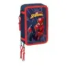 Safta Spider-Man Plumier de 3 Pisos - 37 Piezas - 1.3L - Goma - Lapiz - Boligrafos - Sacapuntas - Reglas - 16 Colores - 14 Rotul