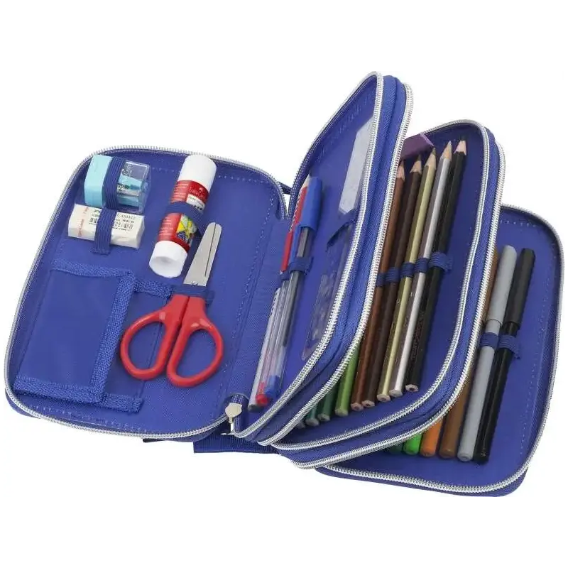 Faber-Castell Diseño Dinosaurio Estuche de 3 Pisos con Contenido de Serie: Goma de Borrar, Sacapuntas, Lapiz de Grafito HB, 2 Bo