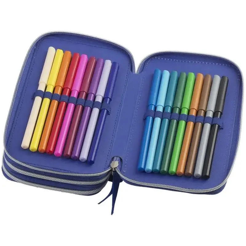 Faber-Castell Diseño Dinosaurio Estuche de 3 Pisos con Contenido de Serie: Goma de Borrar, Sacapuntas, Lapiz de Grafito HB, 2 Bo