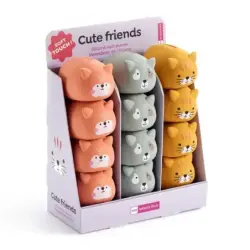 Miquel Rius Back2Fun Animales Cute Expositor con 12 Monederos de Silicona - 4 de cada Modelo de Animal - Cierre con Cremallera |