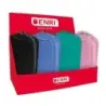 Enri Expositor de 20 Estuches Portatodo con 3 Compartimentos - Cierres de Cremallera - Fabricado en Poliester - Colores Surtidos