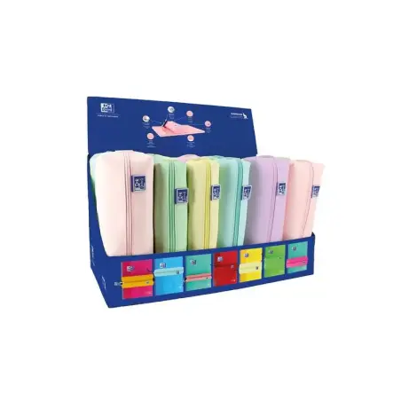 Oxford Kangoo Live & Go Expositor de 22 Estuches Rectangulares (10 pequeños, 8 medianos, 4 grandes) - Goma Elastica para unirlo