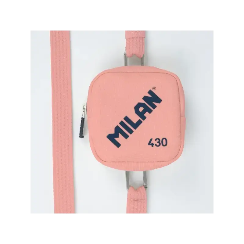 Milan Coleccion 430 Monedero Pequeño - Tamaño Monedero 10,3x10x2,5cm - Cierre de Cremallera - Mosqueton de Aluminio - Color Rosa