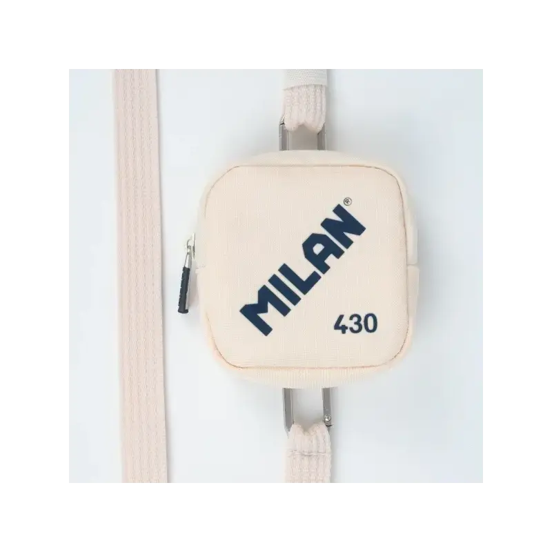 Milan Coleccion 430 Monedero Pequeño - Tamaño Monedero 10,3x10x2,5cm - Cierre de Cremallera - Mosqueton de Aluminio - Color Beig