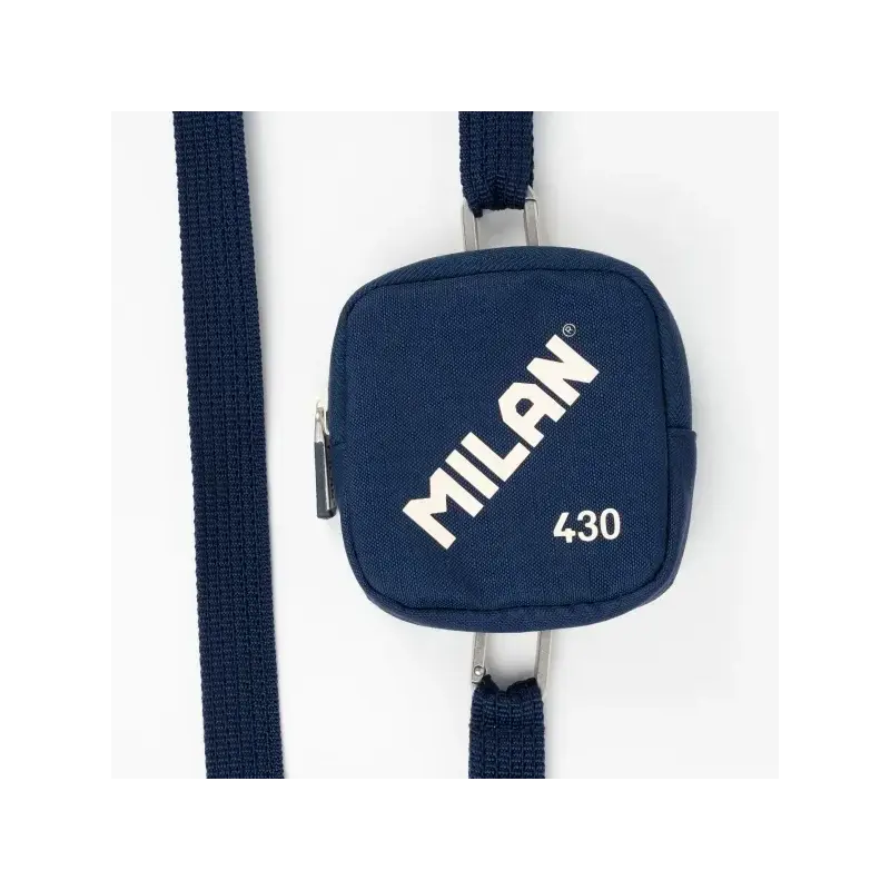 Milan Coleccion 430 Monedero Pequeño - Tamaño Monedero 10,3x10x2,5cm - Cierre de Cremallera - Mosqueton de Aluminio - Color Azul