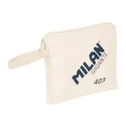 Milan Serie 1918 Gigante 403 Bolsa de Mano - Tamaño 26,5x22x3cm - Cierre de Cremallera - 100% Algodon - Color Beige | Ahorro Imp