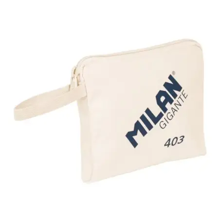 Milan Serie 1918 Gigante 403 Bolsa de Mano - Tamaño 26,5x22x3cm - Cierre de Cremallera - 100% Algodon - Color Beige | Ahorro Imp