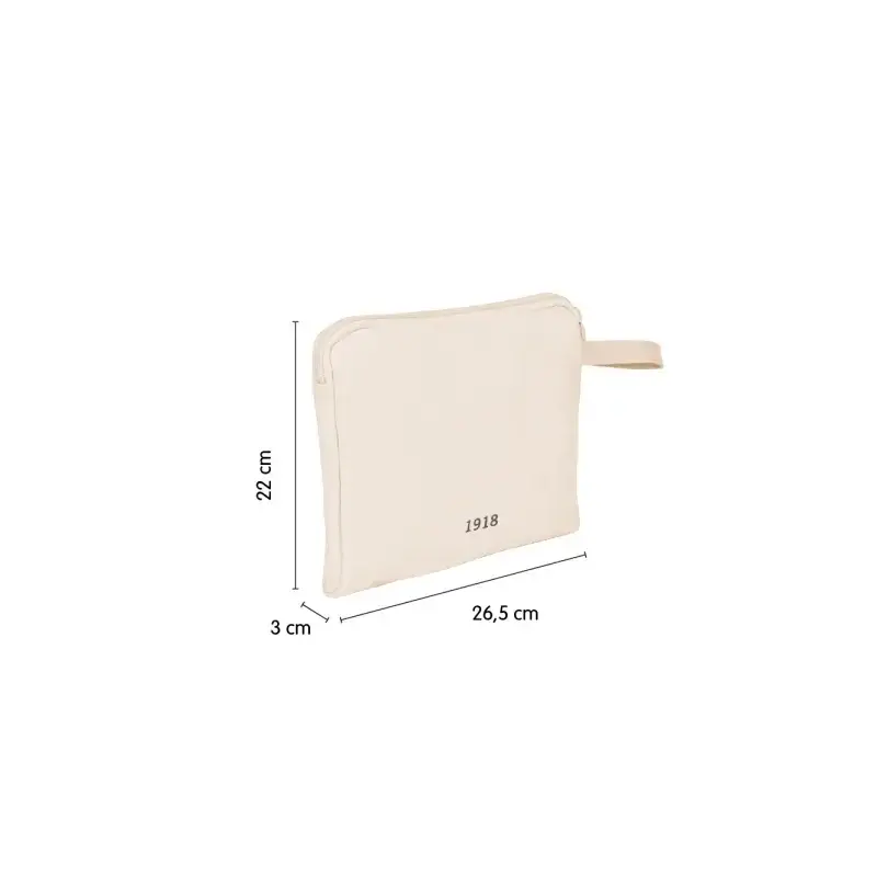 Milan Serie 1918 Gigante 403 Bolsa de Mano - Tamaño 26,5x22x3cm - Cierre de Cremallera - 100% Algodon - Color Beige | Ahorro Imp