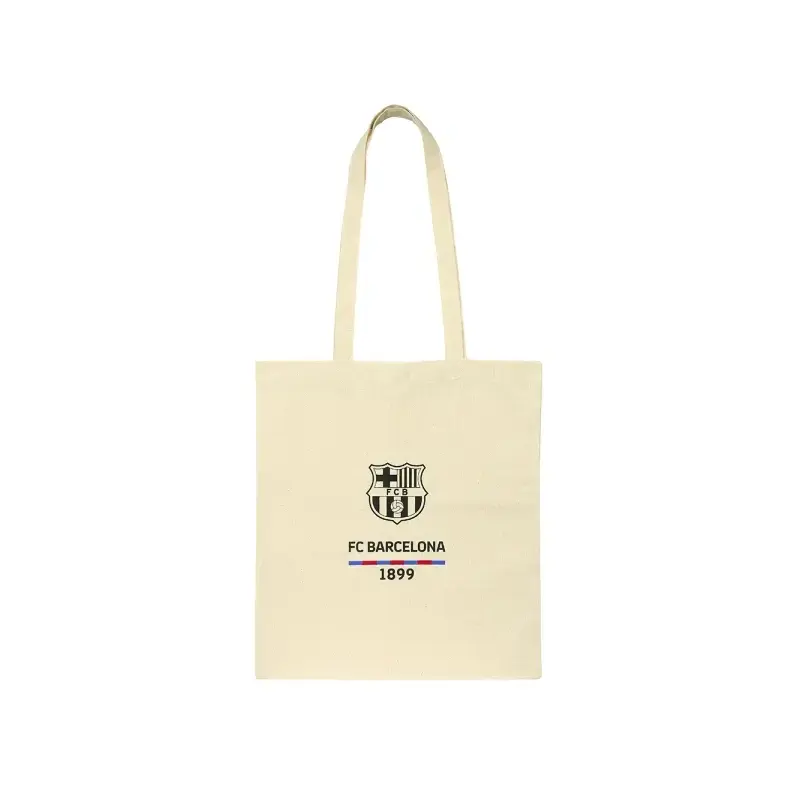 Safta F.C.Barcelona Tote Bag Bolsa de Tela - 38x42cm - Color Blanco | Ahorro Imprimiendo