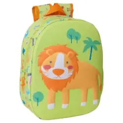 Safta Leon Mochila 3D - Portabotellas - Hombreras Acolchadas - Asa Superior - Ligero y Duradero - Color Verde Claro | Ahorro Imp