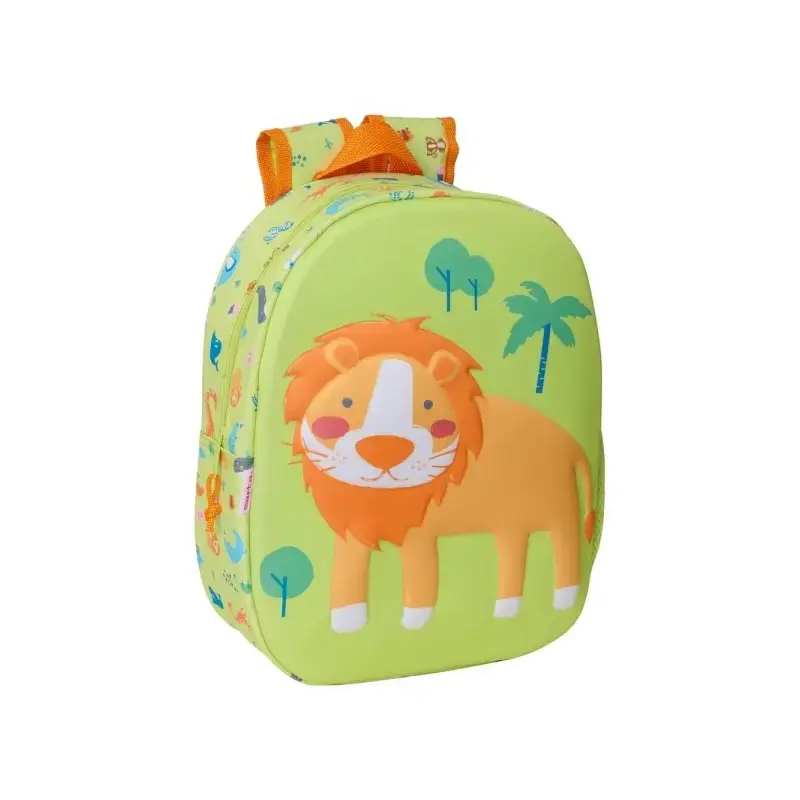 Safta Leon Mochila 3D - Portabotellas - Hombreras Acolchadas - Asa Superior - Ligero y Duradero - Color Verde Claro | Ahorro Imp