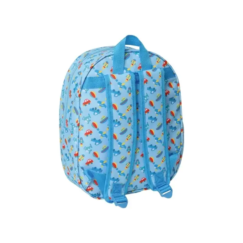Safta Avion Mochila 3D - Portabotellas - Hombreras Acolchadas - Asa Superior - Color Azul Claro | Ahorro Imprimiendo