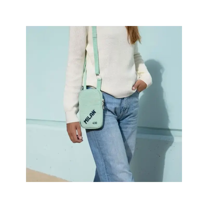 Milan Coleccion 430 Bolso Pequeño Bandolera - Tamaño Bolso 19x2.3x12.8cm - Cierre de Cremallera - Mosqueton de Aluminio - Color