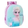 Safta Frozen Mochila 3D - Asa de Mano - Portabotellas Lateral - 27x33x10cm - Color Rosa/Azul | Ahorro Imprimiendo