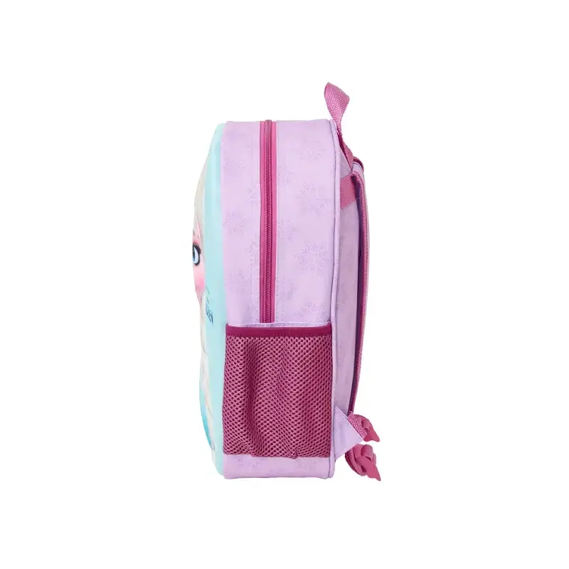 Safta Frozen Mochila 3D - Asa de Mano - Portabotellas Lateral - 27x33x10cm - Color Rosa/Azul | Ahorro Imprimiendo