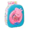 Safta Peppa Pig Mochila 3D - Asa de Mano - Portabotellas Lateral - 27x33x10cm - Color Azul/Rosa | Ahorro Imprimiendo