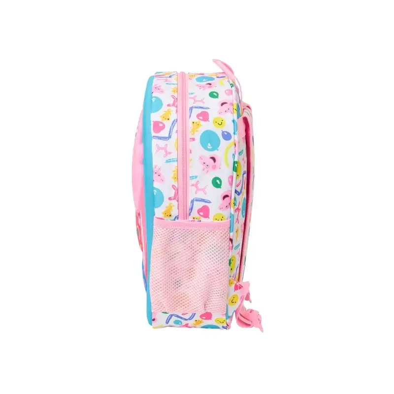 Safta Peppa Pig Mochila 3D - Asa de Mano - Portabotellas Lateral - 27x33x10cm - Color Azul/Rosa | Ahorro Imprimiendo