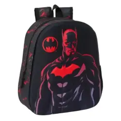 Safta Batman Mochila 3D - Asa de Mano - Portabotellas Lateral - 27x33x10cm - Color Negro | Ahorro Imprimiendo