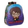 Safta Harry Potter Mochila 3D - Asa de Mano - Portabotellas Lateral - 27x33x10cm - Color Azul | Ahorro Imprimiendo
