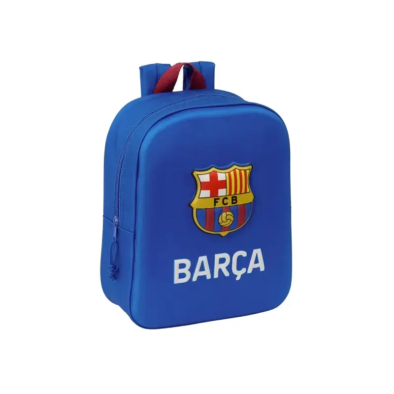 Safta F.C. Barcelona Mochila Guarderia 3D - Asa de Mano - Compartimento Principal con Cremallera - 22x27x10cm - Color Azul | Aho