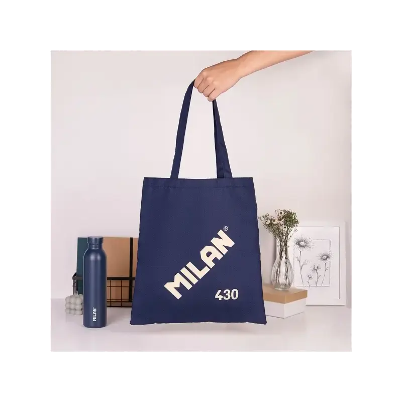 Milan Coleccion 430 Tote Bag Bolsa de Tela - Tamaño 50x38x41cm - Asa Larga 27cm - Tejido 'ripstop' - Color Azul Oscuro | Ahorro