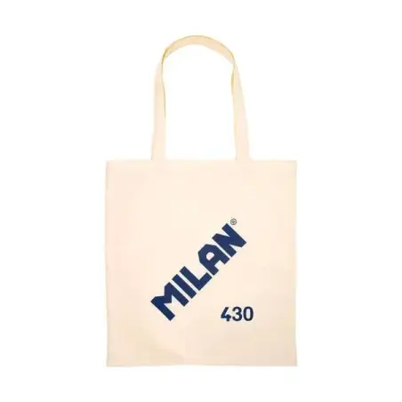 Milan Coleccion 430 Tote Bag Bolsa de Tela - Tamaño 50x38x41cm - Asa Larga 27cm - Tejido 'ripstop' - Color Beige | Ahorro Imprim