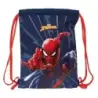 Safta Spider-Man Saco Plano - Bolsillo con Cremallera - Cierre con Cordones - 3L - Ligero y Compacto - 260x10x340mm - Color Azul