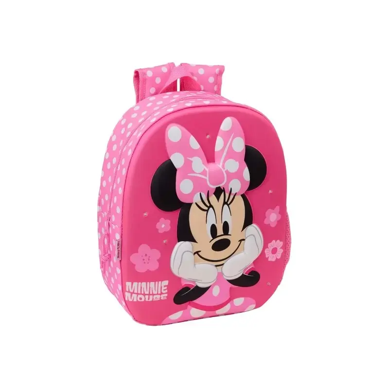 Safta Minnie Mouse Mochila 3D - Luces LED - Portabotellas - Hombreras Acolchadas - Asa Superior - 8.64L - 270x100x330mm - Color