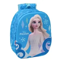 Safta Frozen Mochila 3D - Luces LED - Portabotellas - Hombreras Acolchadas - Asa Superior - 8.64L - 270x100x330mm - Color Azul |
