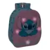 Safta Stitch Mochila 3D - Luces LED - Hombreras Acolchadas - Asa Superior Comoda - Portabotellas - 8.64L - 270x100x330mm - Color