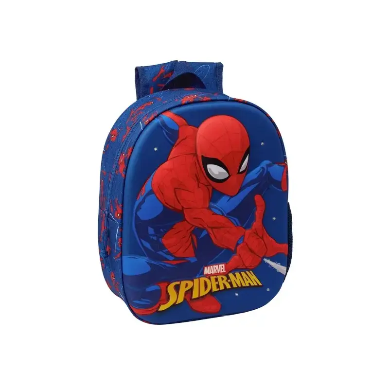 Safta Spider-Man 3D Mochila 3D - Luces LED - Portabotellas - Hombreras Acolchadas - Asa Superior - 8.64L - 270x100x330mm - Color