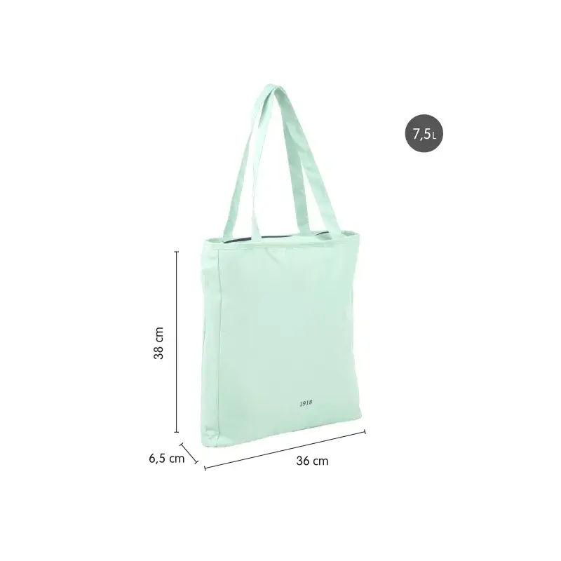 Milan Coleccion 430 Bolso Shopper 7.5L - Tamaño 38x36x6,5cm - Asa Larga 27cm - Tejido 'ripstop' - Color Verde | Ahorro Imprimien