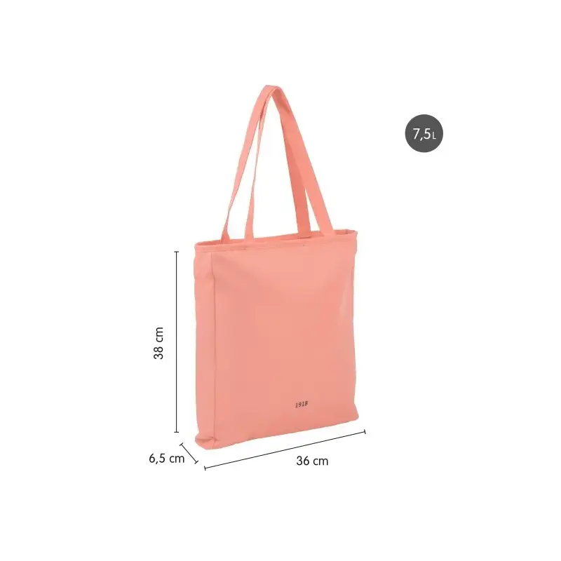 Milan Coleccion 430 Bolso Shopper 7.5L - Tamaño 38x36x6,5cm - Asa Larga 27cm - Tejido 'ripstop' - Color Rosa | Ahorro Imprimiend