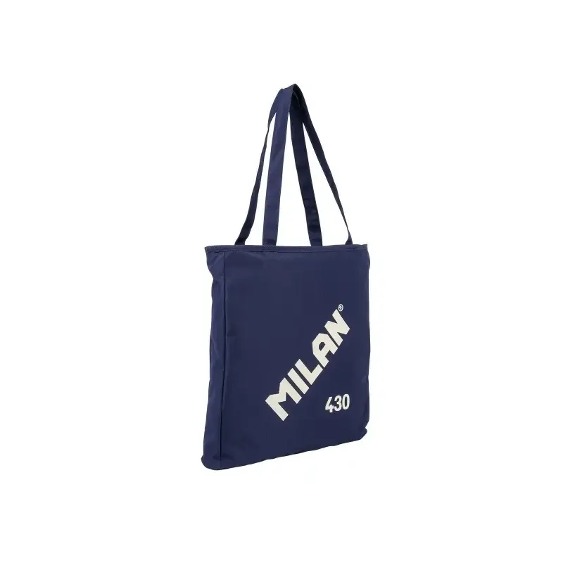 Milan Coleccion 430 Bolso Shopper 7.5L - Tamaño 38x36x6,5cm - Asa Larga 27cm - Tejido 'ripstop' - Color Azul Marino | Ahorro Imp